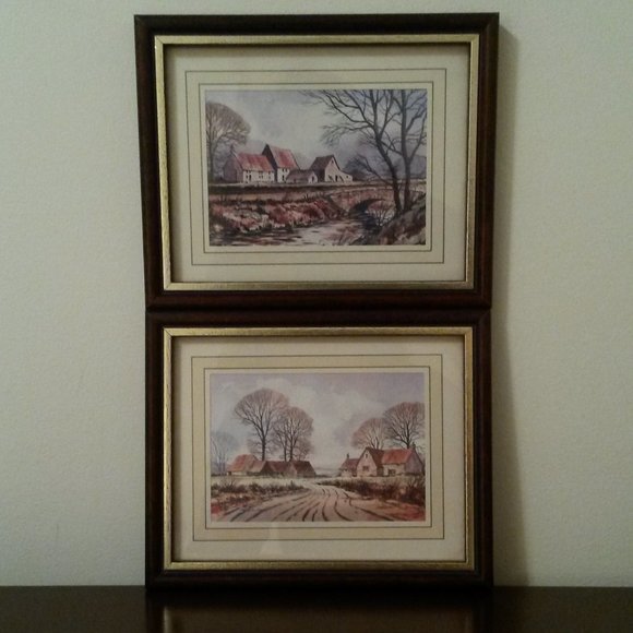 Vintage Framed English Countryside Prints - Set of 2 - Picture 1 of 6
